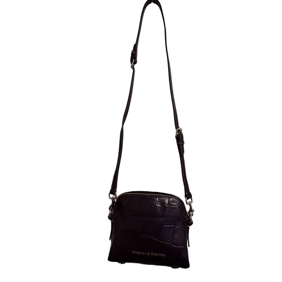 Dooney & Bourke Denison Ruby Croc Embossed Crossbody Leather Wine/Purple - Picture 1 of 11